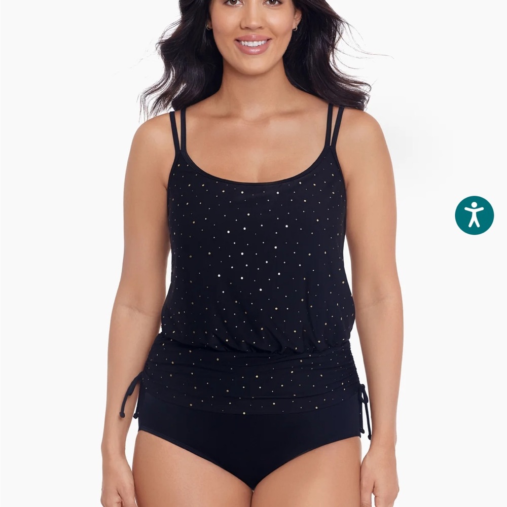 Longitude Side-Ruched Blouson Long Torso One Piece Swimsuit Twinkle Twinkle 14